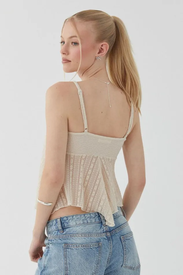 Clothing Supr Going Out Tops Nellie Textured Cami Vanilla Beige