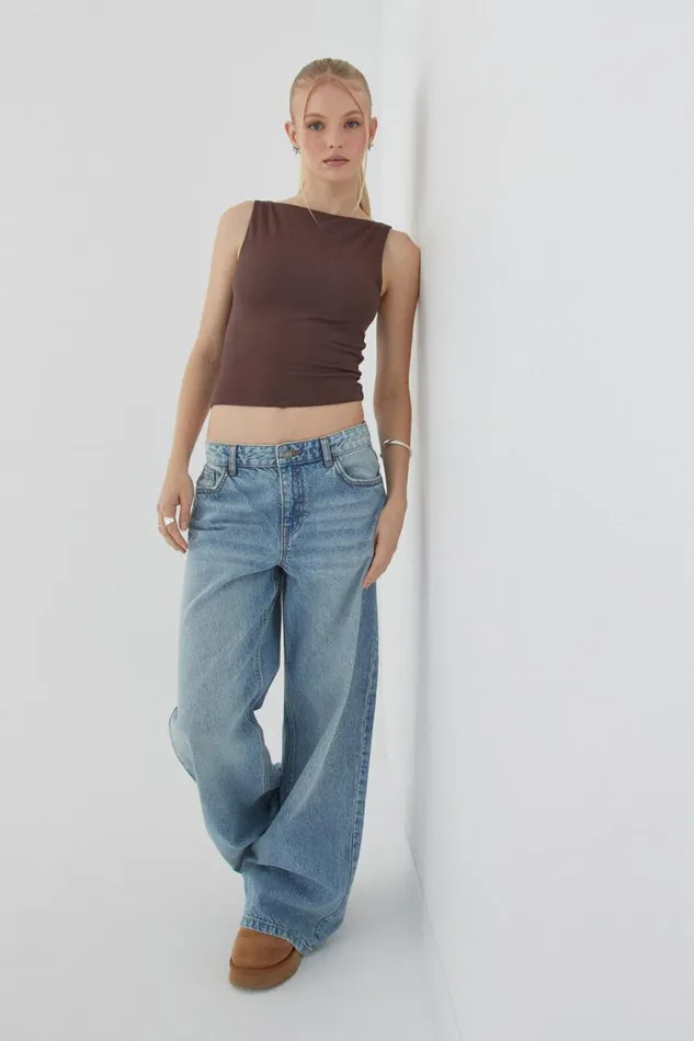 Clothing Supr Going Out Tops Soft Boat Neck Top Espresso Brown