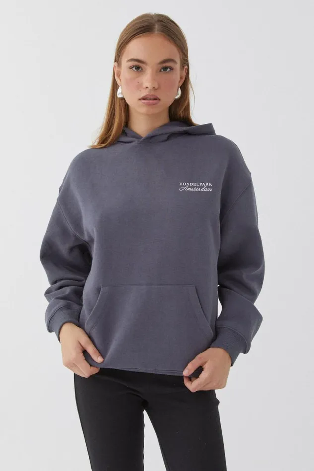 Clothing Supr Hoodies and Trackies Paige Oversized Printed Hoodie Navy Smokevondel Park