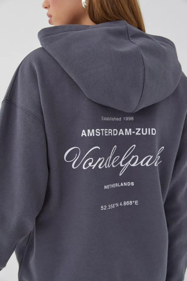 Clothing Supr Hoodies and Trackies Paige Oversized Printed Hoodie Navy Smokevondel Park