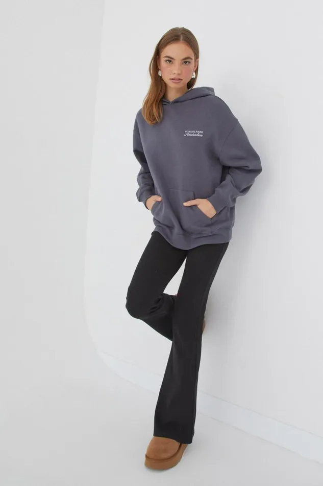 Clothing Supr Hoodies and Trackies Paige Oversized Printed Hoodie Navy Smokevondel Park
