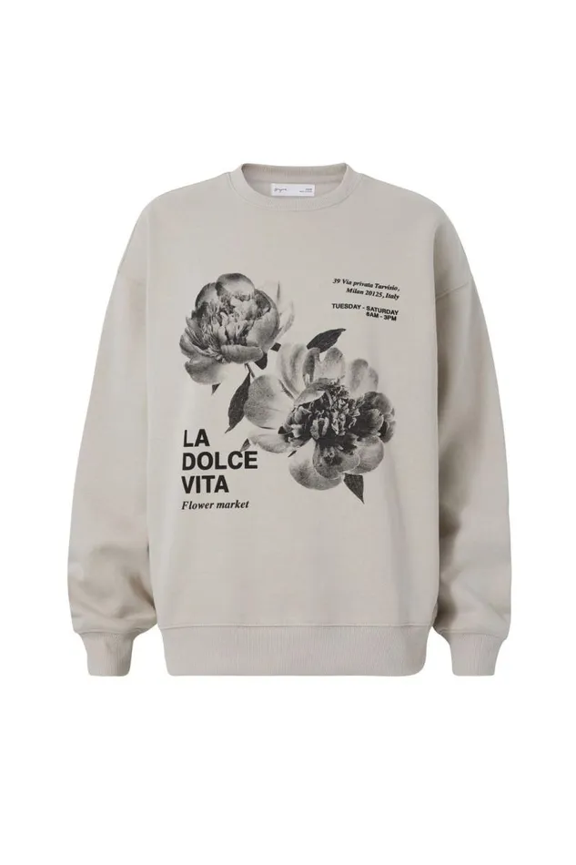 Clothing Supr Hoodies and Trackies Winnie Oversized Crew Neck Jumper Canvas Beigela Dolce Vita Clothing Supr Hoodies and Trackies Winnie Oversized Crew Neck Jumper Canvas Beigela Dolce Vita