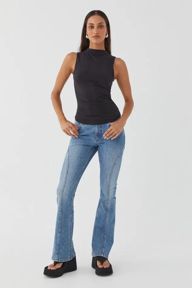 Clothing Supr Jeans Panelled Flare Jean Saloon Blue