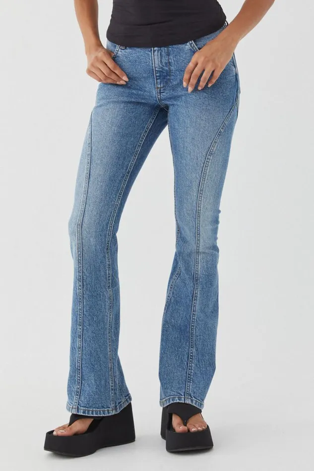 Clothing Supr Jeans Panelled Flare Jean Saloon Blue
