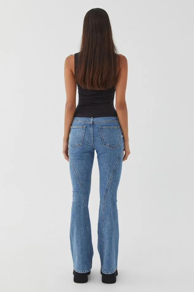 Clothing Supr Jeans Panelled Flare Jean Saloon Blue