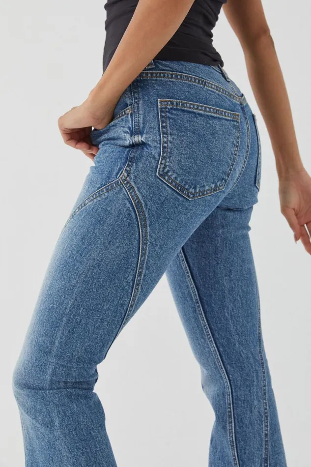 Clothing Supr Jeans Panelled Flare Jean Saloon Blue