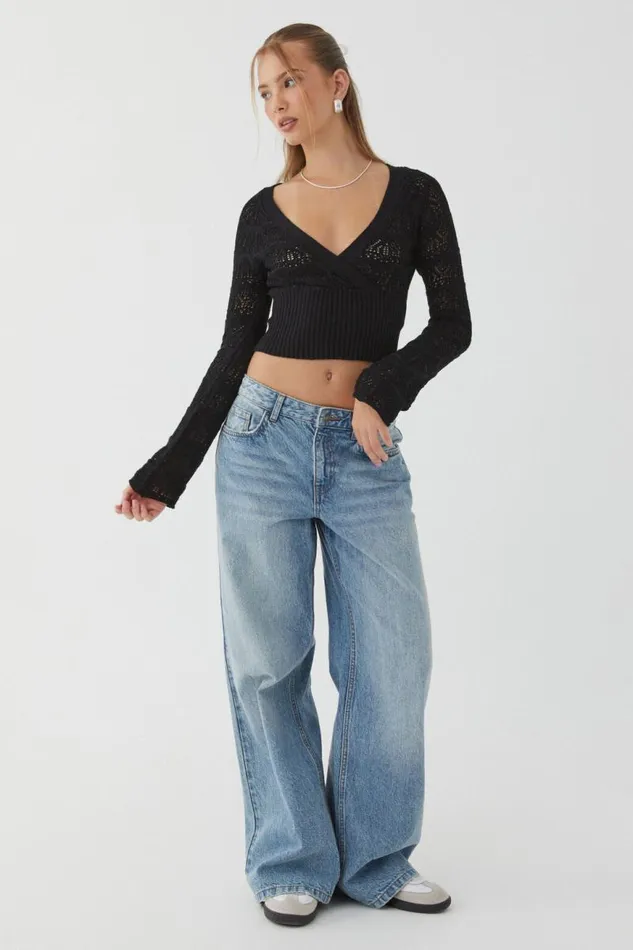 Clothing Supr Knitwear Zahra Cross Over Knit Black