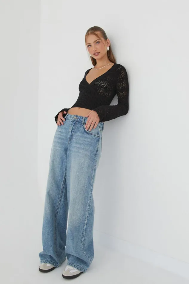 Clothing Supr Knitwear Zahra Cross Over Knit Black