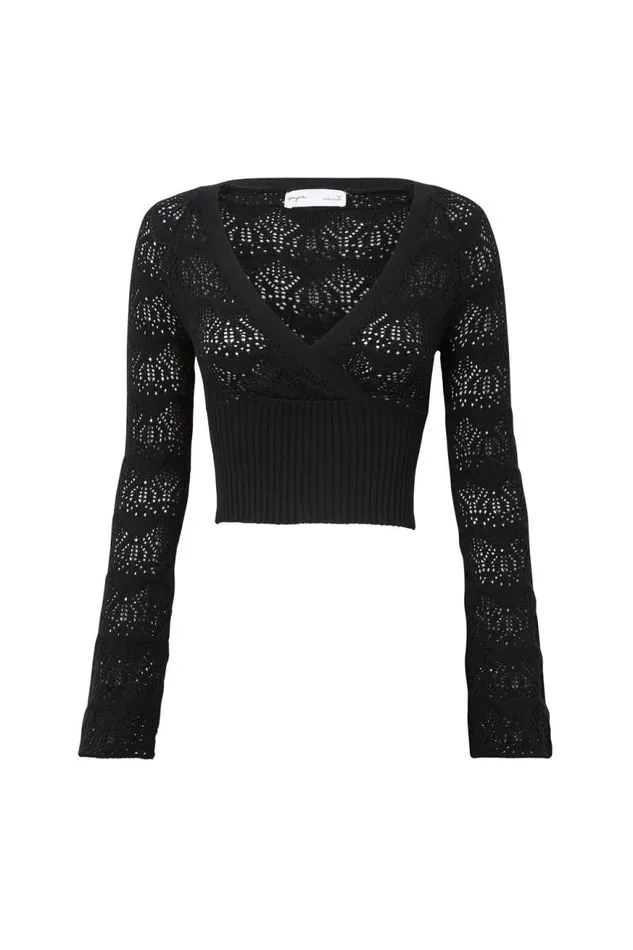 Clothing Supr Knitwear Zahra Cross Over Knit Black