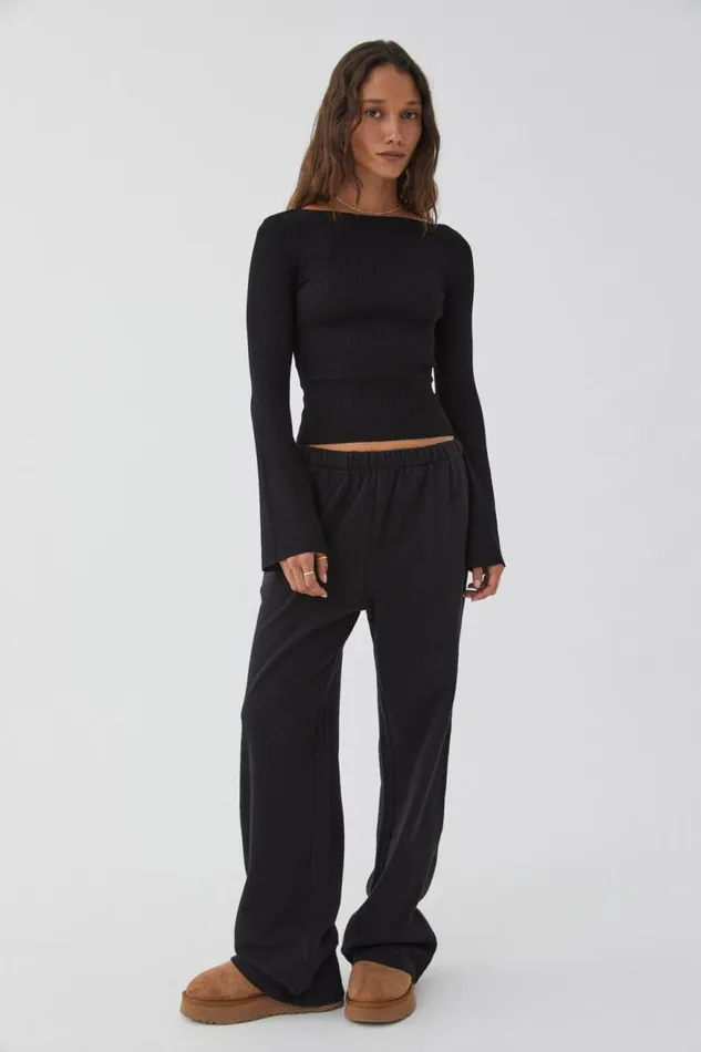 Clothing Supr Long Sleeve Tops Tina Backless Top Black