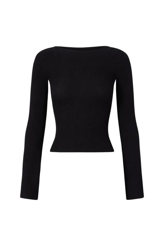 Clothing Supr Long Sleeve Tops Tina Backless Top Black