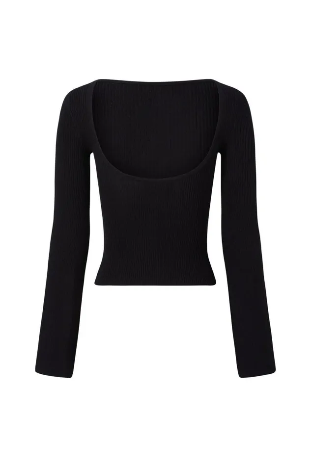 Clothing Supr Long Sleeve Tops Tina Backless Top Black