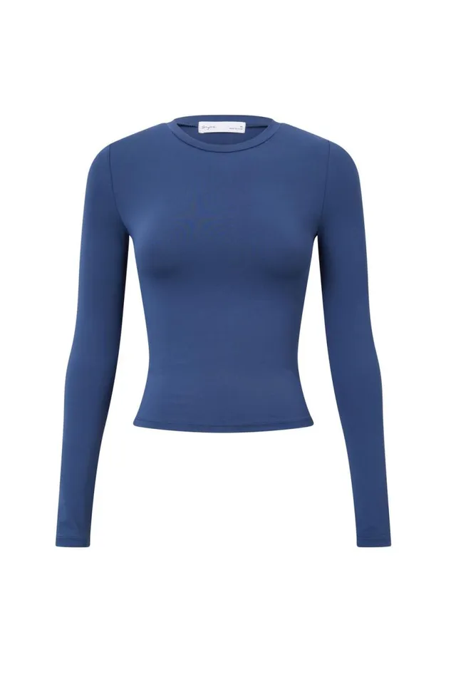 Clothing Supr Luxe Essentials Luxe Long Sleeve Longline Tee Oxford Navy