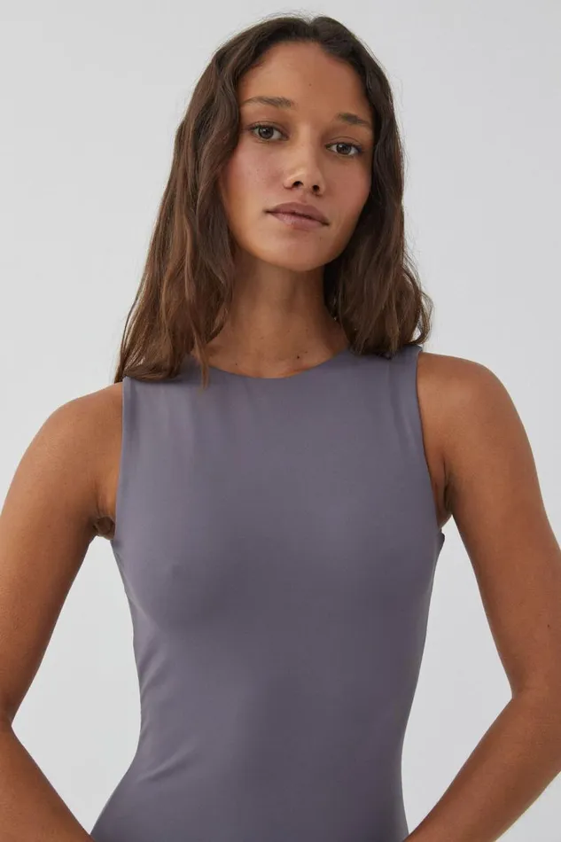 Clothing Supr Luxe Essentials Luxe Open Back Maxi Dress Iron Grey