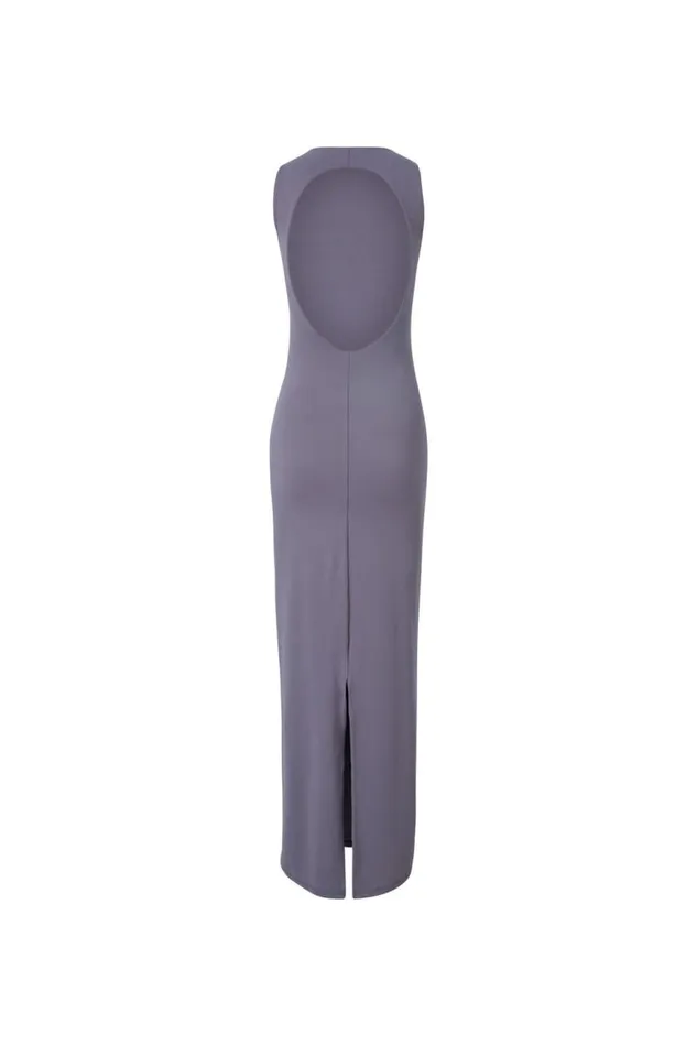 Clothing Supr Luxe Essentials Luxe Open Back Maxi Dress Iron Grey