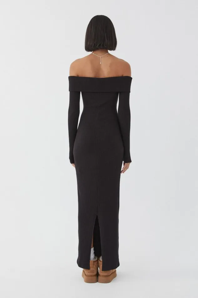Clothing Supr Maxi Dresses Chelsea Off The Shoulder Maxi Dress Black