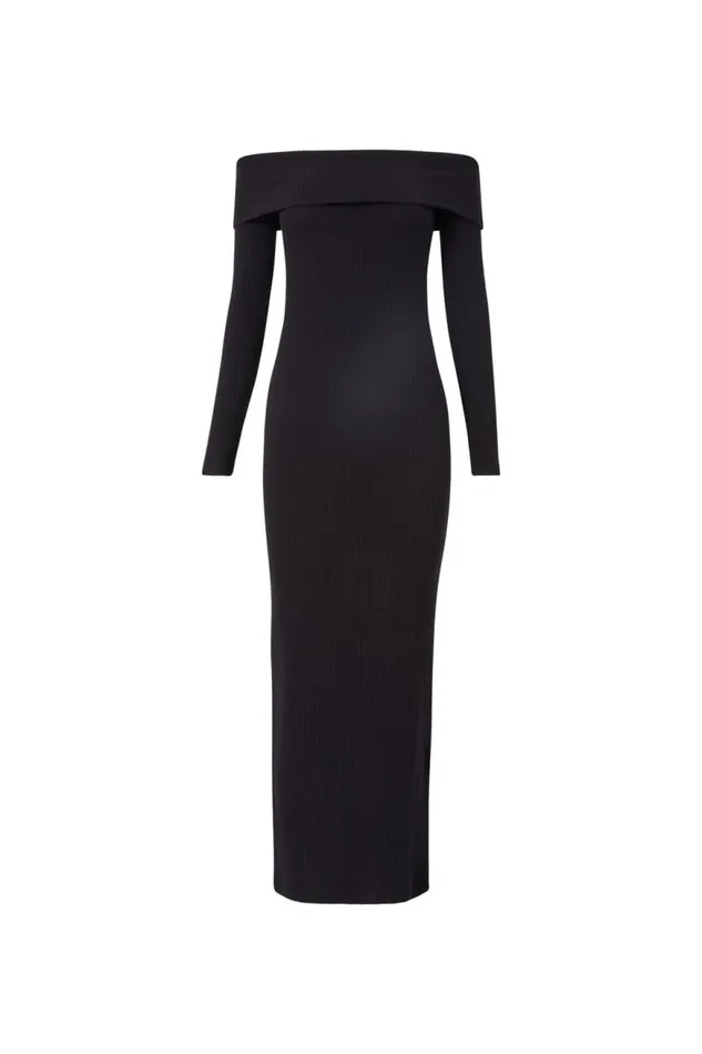 Clothing Supr Maxi Dresses Chelsea Off The Shoulder Maxi Dress Black