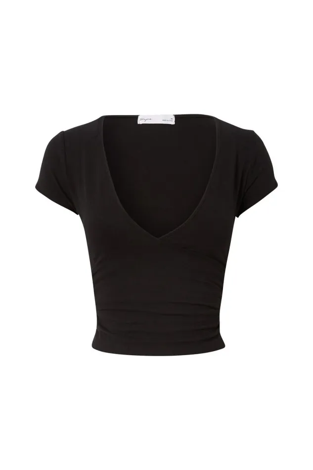 Clothing Supr T Shirts Evie Wrap Top Black
