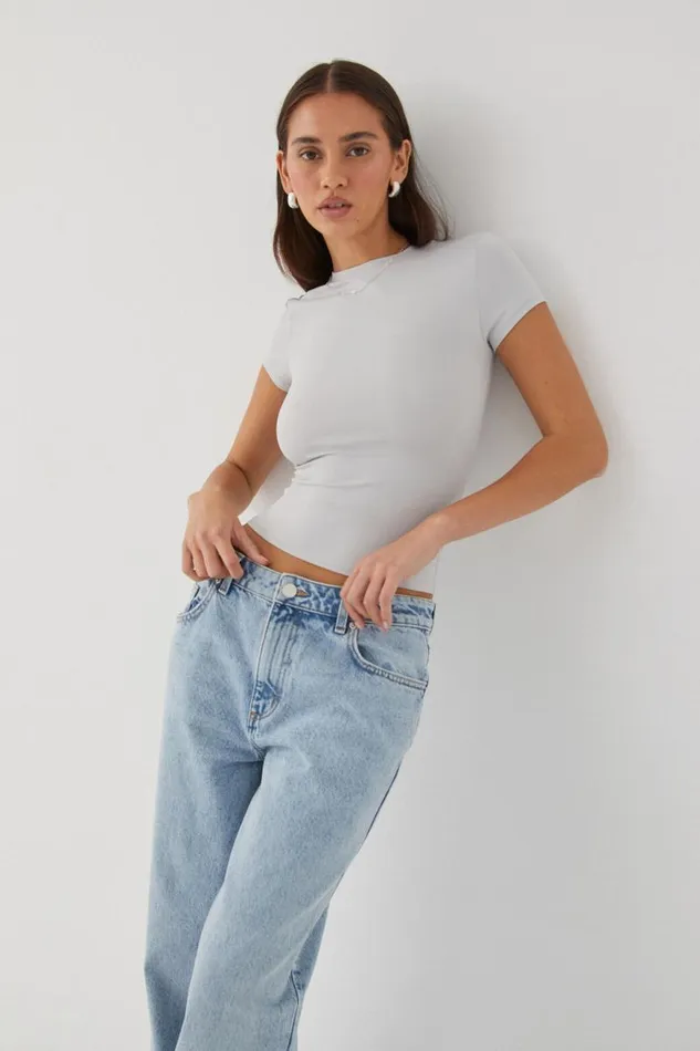 Clothing Supr T Shirts Luxe Longline Tee Dove Grey