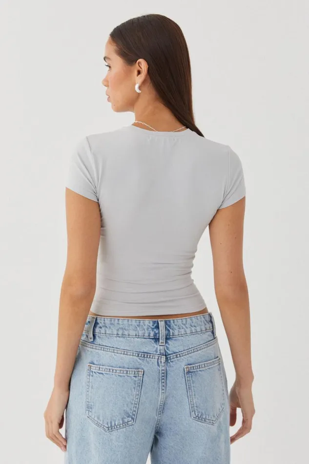 Clothing Supr T Shirts Luxe Longline Tee Dove Grey