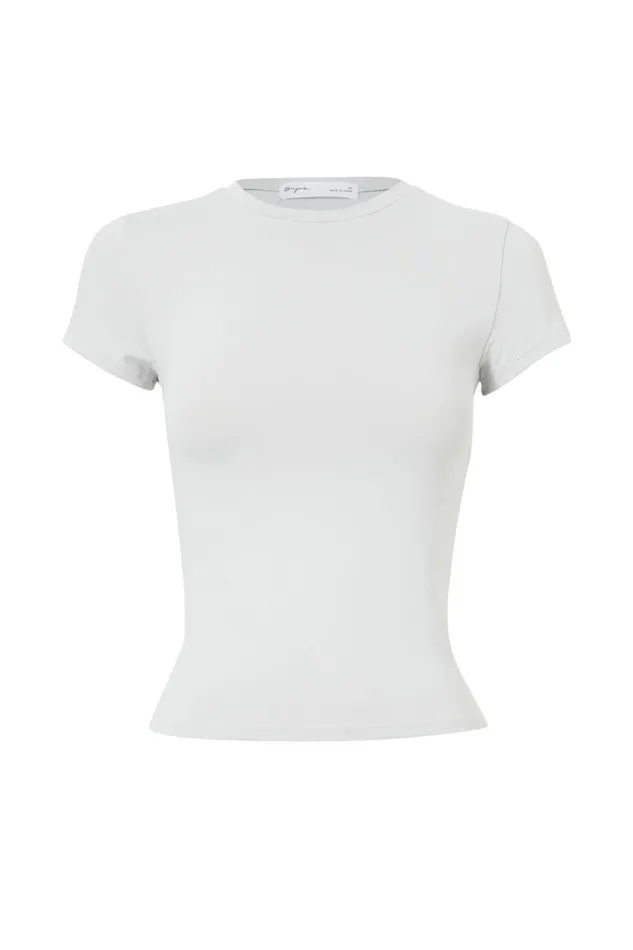 Clothing Supr T Shirts Luxe Longline Tee Dove Grey