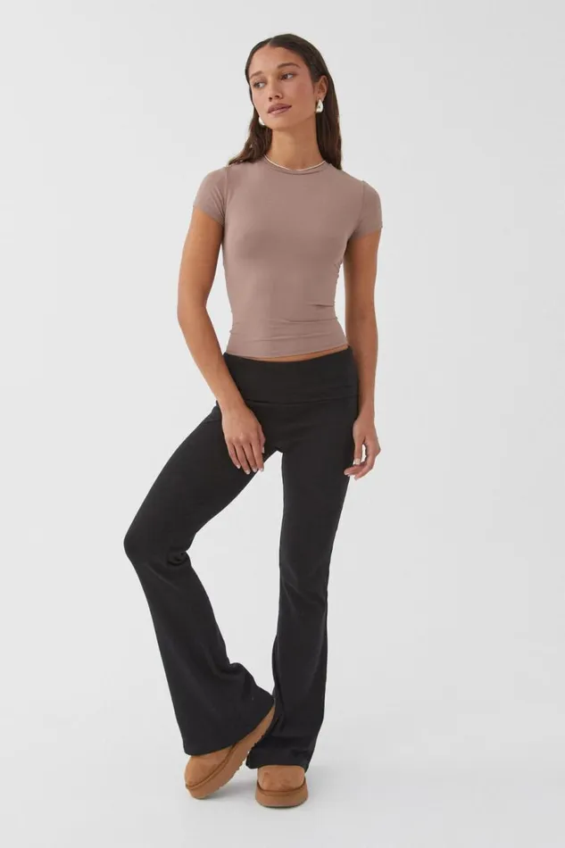 Clothing Supr T Shirts Luxe Longline Tee Toffee Taupe