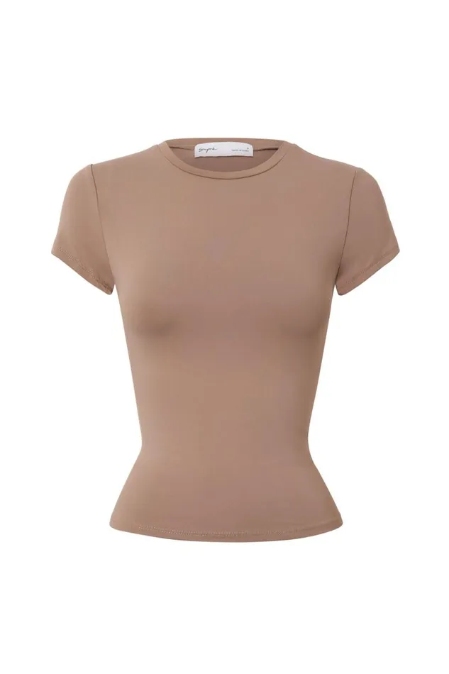 Clothing Supr T Shirts Luxe Longline Tee Toffee Taupe