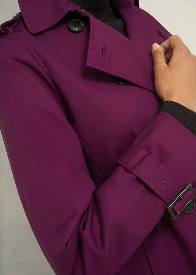 Coats and Jackets Women HOBBS Adalee Trench Coat Warm Plum