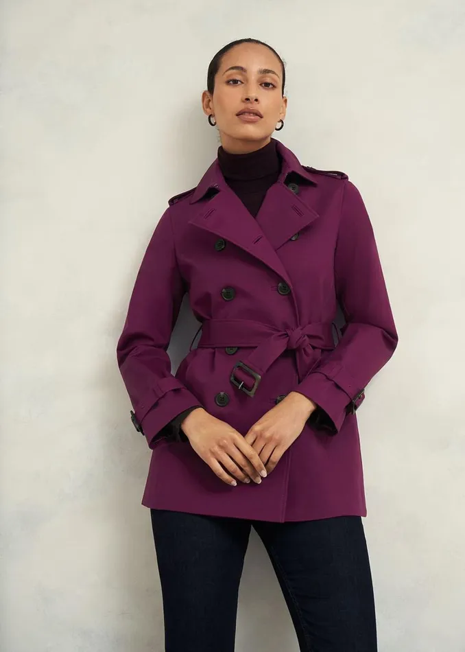 Coats and Jackets Women HOBBS Adalee Trench Coat Warm Plum