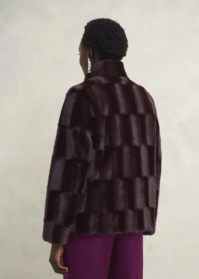 Coats and Jackets Women HOBBS Andrea Faux Fur Coat Wine