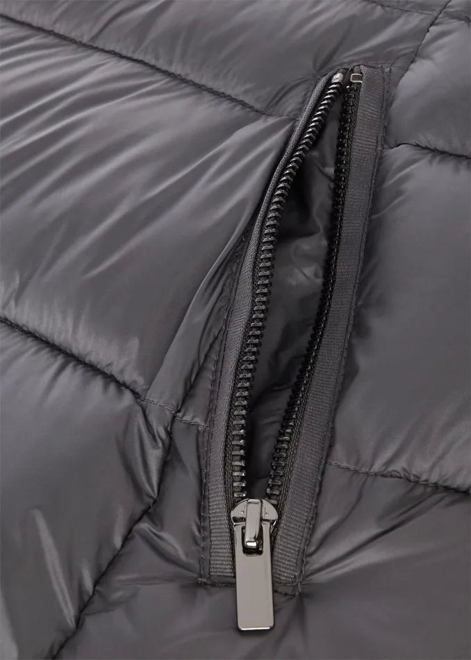 Coats and Jackets Women HOBBS Danika Long Puffer Jacket With Hood Charcoal Grey