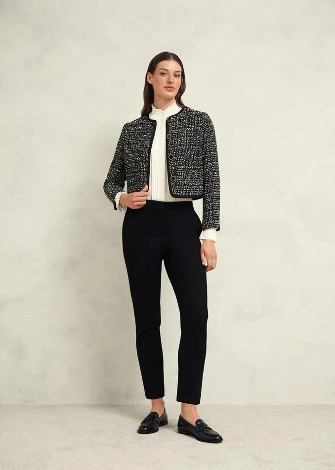 Coats and Jackets Women HOBBS Emilia Tweed Jacket Black Ivory