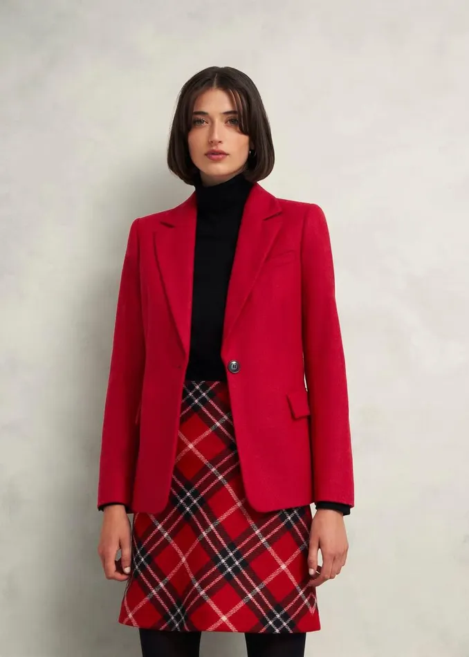 Coats and Jackets Women HOBBS Jess Wool Jacket Pomegranate Red