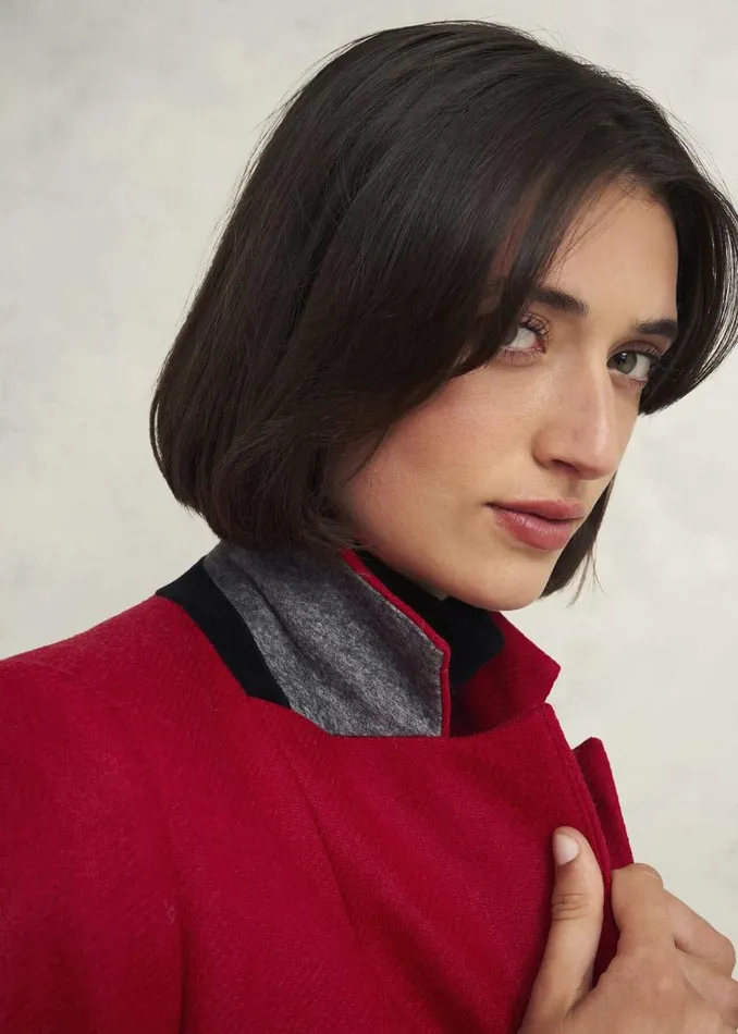 Coats and Jackets Women HOBBS Jess Wool Jacket Pomegranate Red