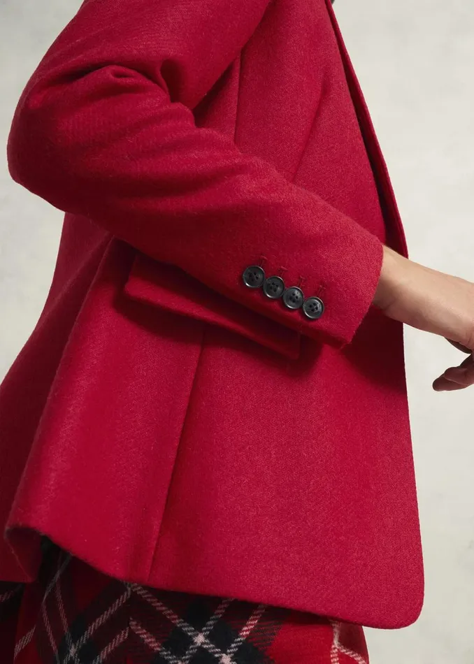 Coats and Jackets Women HOBBS Jess Wool Jacket Pomegranate Red