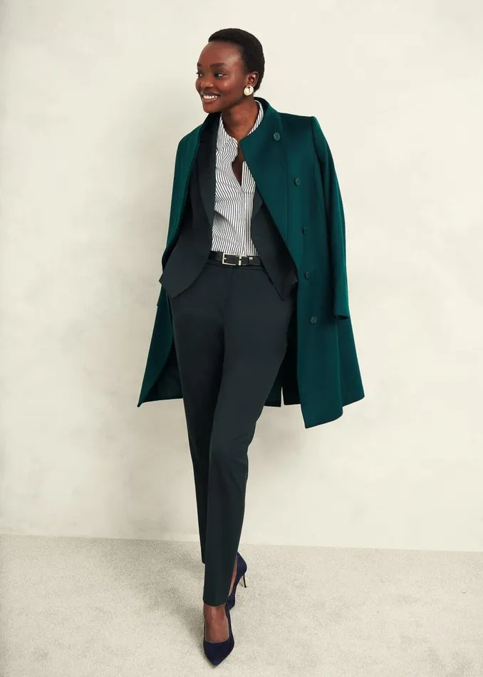 Coats and Jackets Women HOBBS Linda Fitted Jacket Deep Pine Green