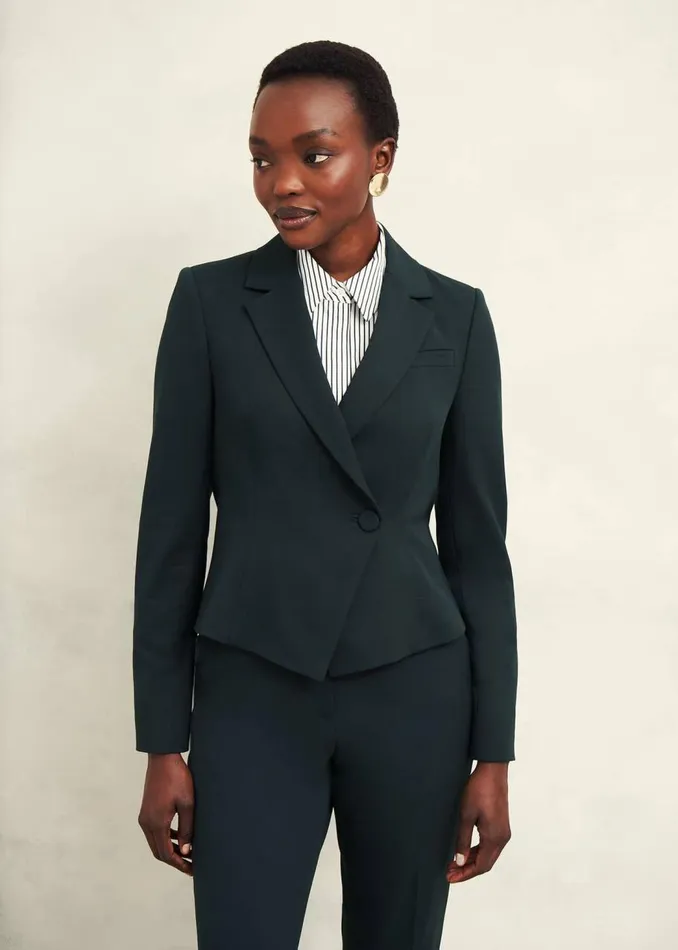 Coats and Jackets Women HOBBS Linda Fitted Jacket Deep Pine Green