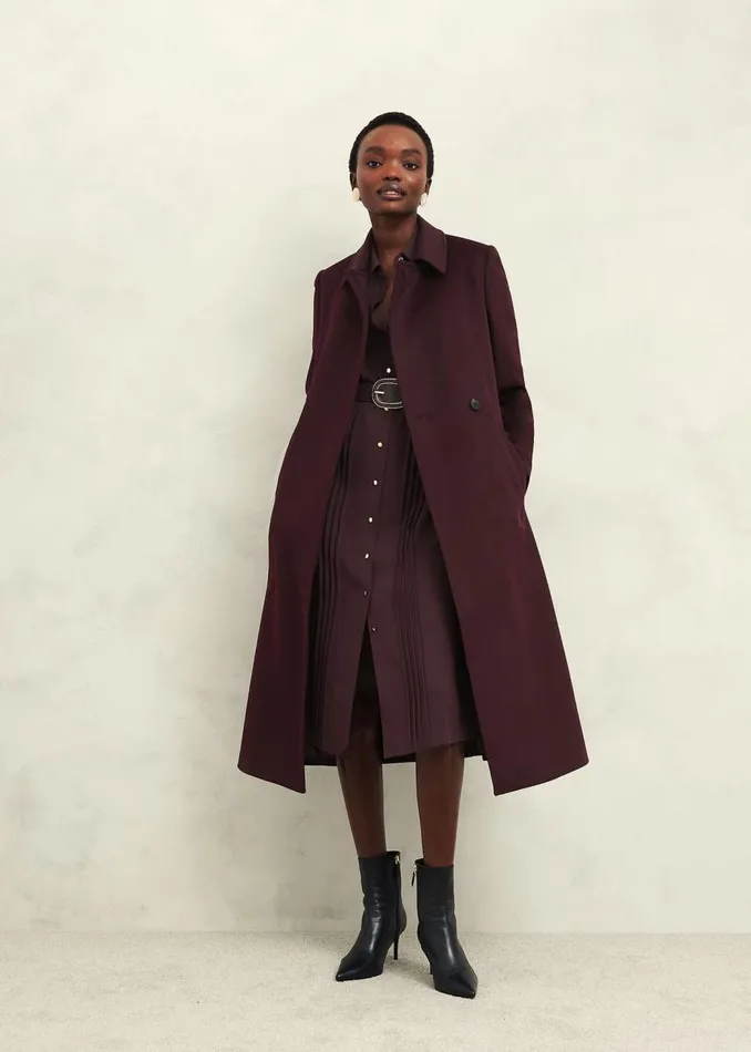 Coats and Jackets Women HOBBS Livia Wool Coat Malbec Purple