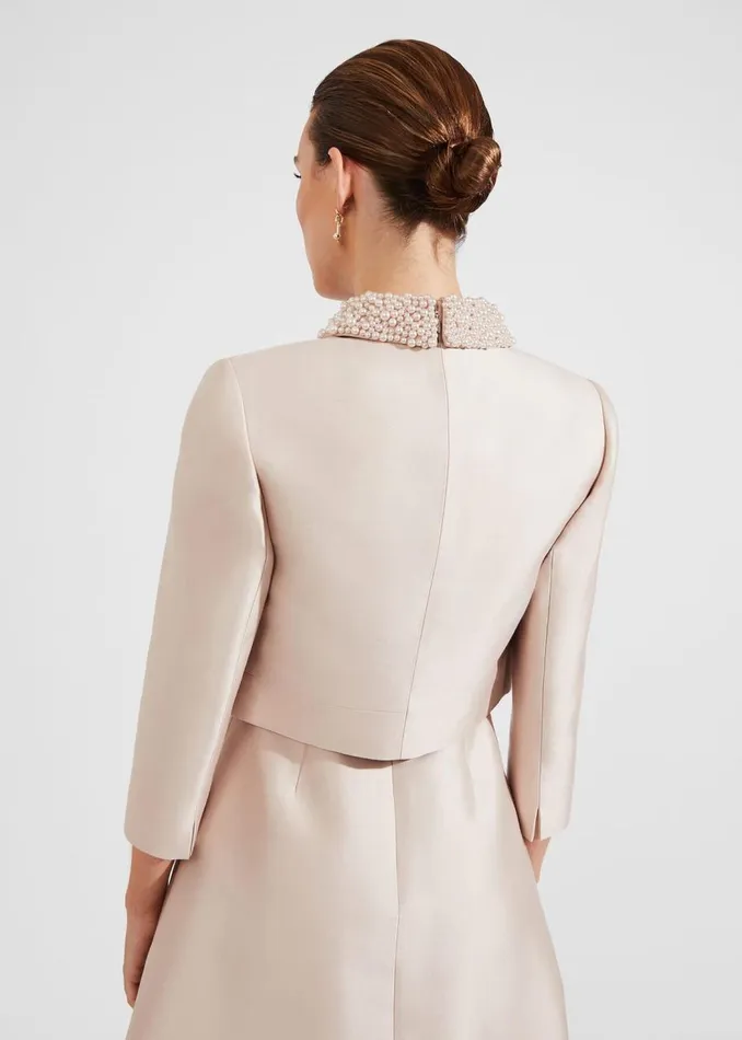 Coats and Jackets Women HOBBS Marcella Silk Blend Jacket Oyster