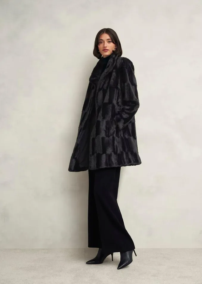 Coats and Jackets Women HOBBS Rosanne Faux Fur Coat Black