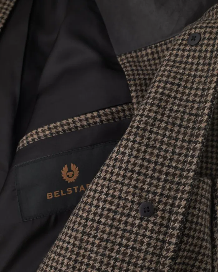Coats and Parkas Women Belstaff Steel Jacket Burnt Oak Houndstooth