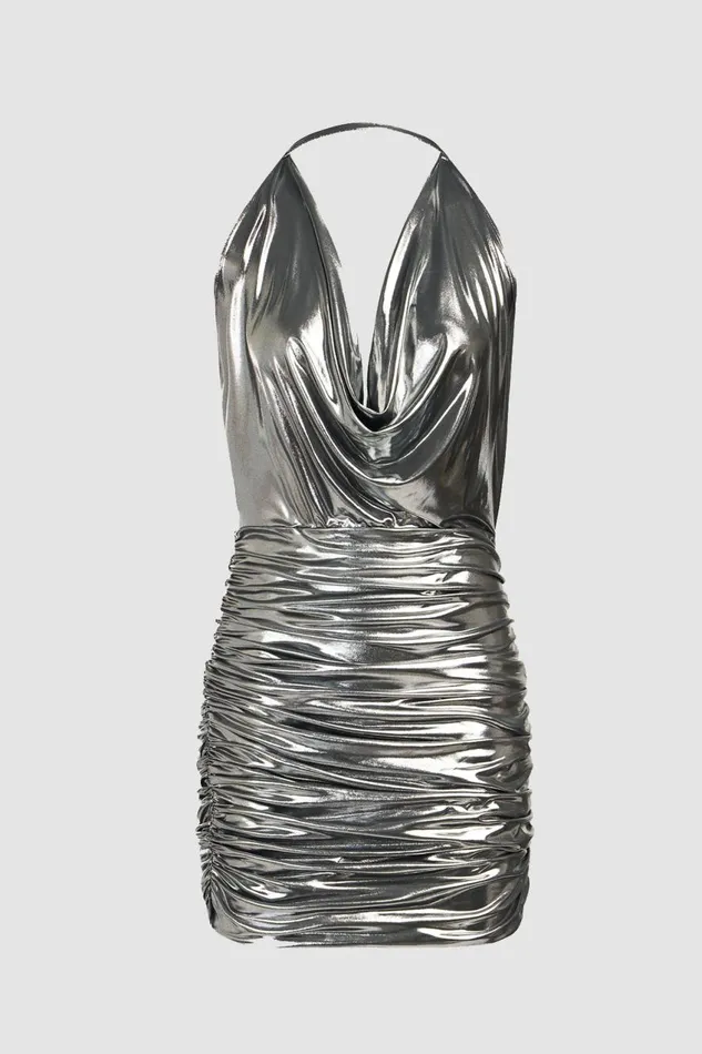 Cocktail Women Halston Frances Dress In Foil Jersey Luster