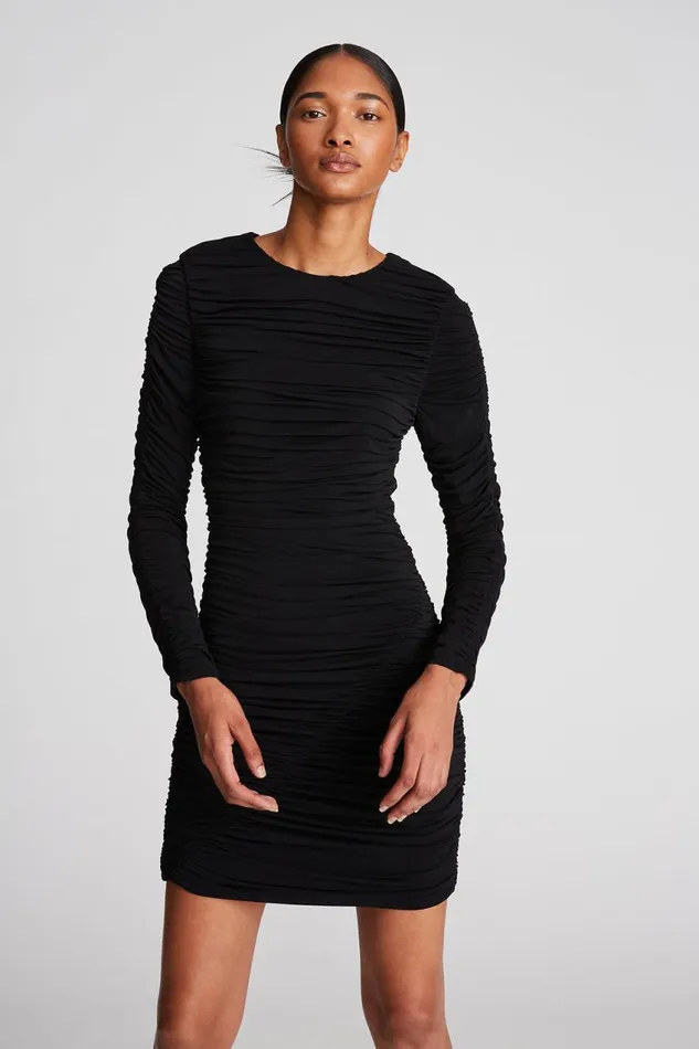 Cocktail Women Halston Gwen Dress In Stretch Jersey Black