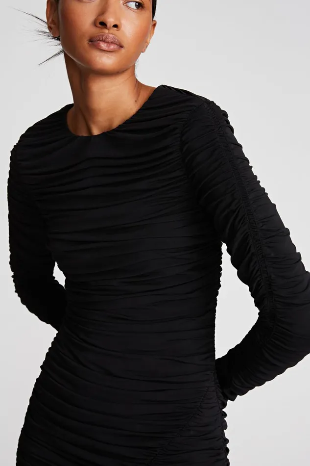 Cocktail Women Halston Gwen Dress In Stretch Jersey Black