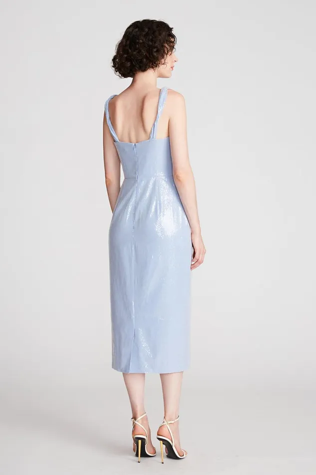 Cocktail Women Halston Keira Dress In Soft Sequins Sky Blue Cocktail Women Halston Keira Dress In Soft Sequins Sky Blue