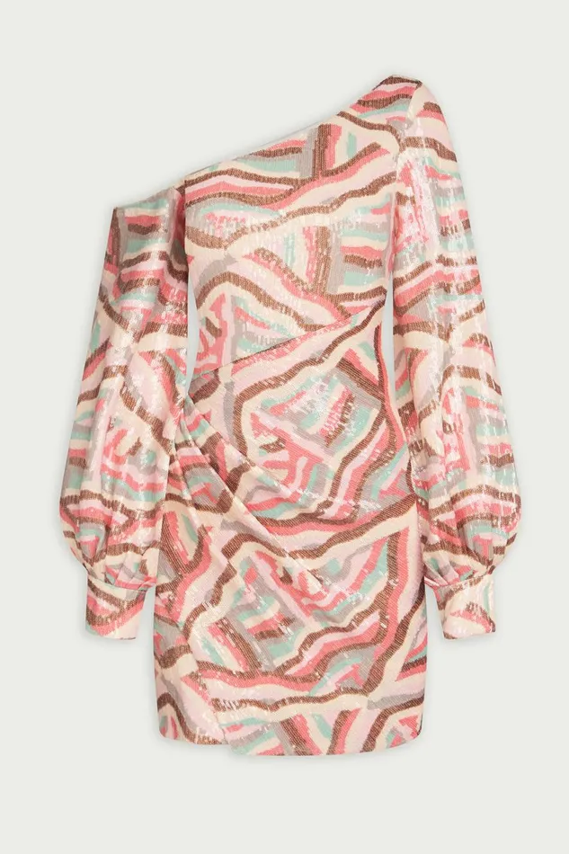 Cocktail Women Halston Kimora Dress In Geode Sequin Geode