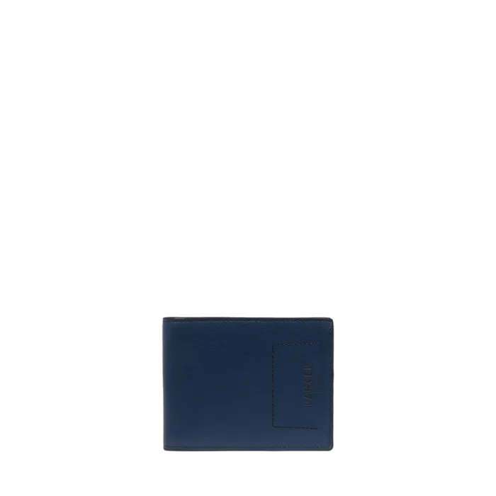 Coin Compartment Wallet8CC With Flap Petrol Blue Men Lancel Purses