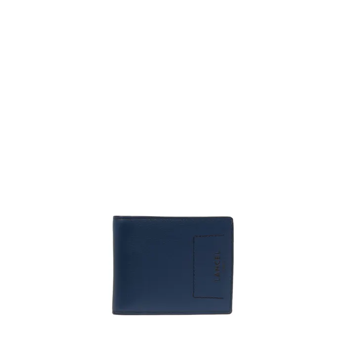 Coin Compartment Wallet8CC With Flap Petrol Blue Men Lancel Purses