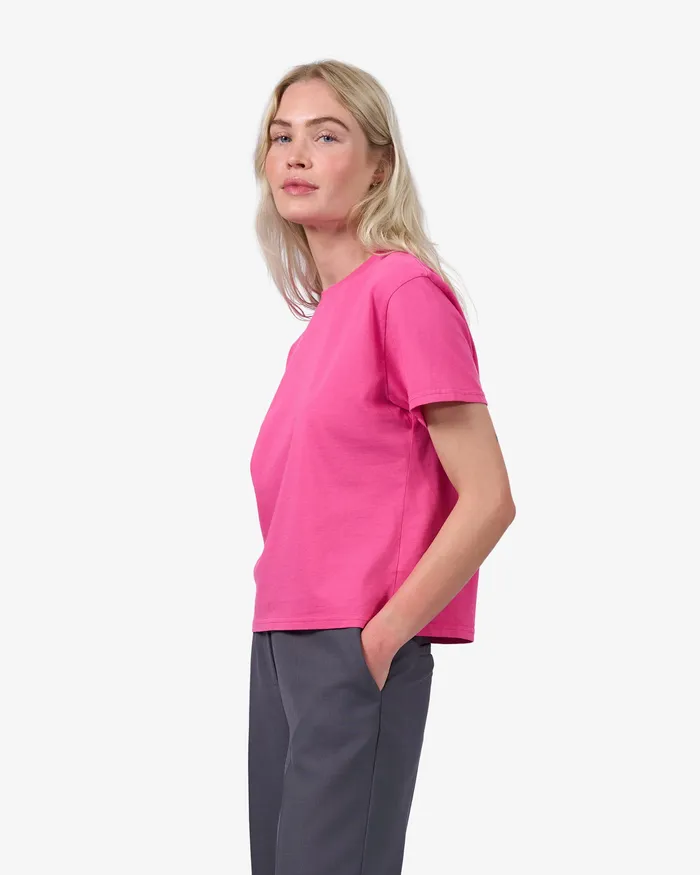 Colorfulstandard Organic Boxy Crop Tee 8211 Petrol Blue Women TShirts