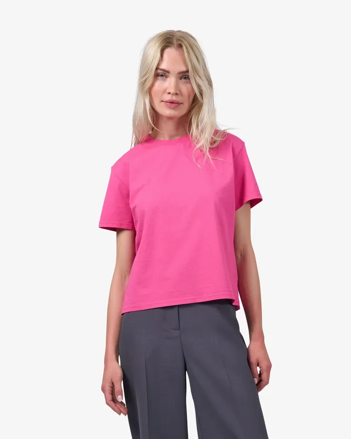 Colorfulstandard Organic Boxy Crop Tee 8211 Petrol Blue Women TShirts
